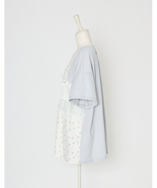 Lolime by mellfy memory(ロリミー バイ メルフィーメモリー)の「floral patchwork T-shirts(Tシャツ/カットソー・レディース・ブルー/ピンク・FREE)」の13枚目の写真