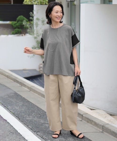 Bee Bouquet(ビーブーケ)の「ドッキングTシャツ(Tシャツ/カットソー・レディース・ブラック系その他/グレー系その他/ホワイト×イエロー・FREE)」の8枚目の写真