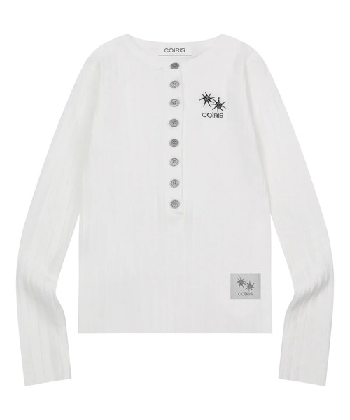 COIRIS(コイリス)の「COIRIS/ボタンヘンリーリブロングスリーブ(Tシャツ/カットソー・レディース・ベージュ/ホワイト/ブラック・FREE)」の18枚目の写真