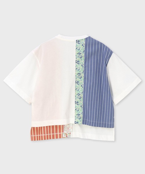 Paul Smith(ポールスミス)の「ウィメンズ "Floral Patchwork" ミックスアップ 半袖Tシャツ / 265126 J287(Tシャツ/カットソー・レディース・ネイビー/ホワイト・MEDIUM)」の8枚目の写真