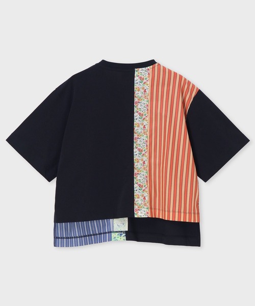 Paul Smith(ポールスミス)の「ウィメンズ "Floral Patchwork" ミックスアップ 半袖Tシャツ / 265126 J287(Tシャツ/カットソー・レディース・ネイビー/ホワイト・MEDIUM)」の3枚目の写真