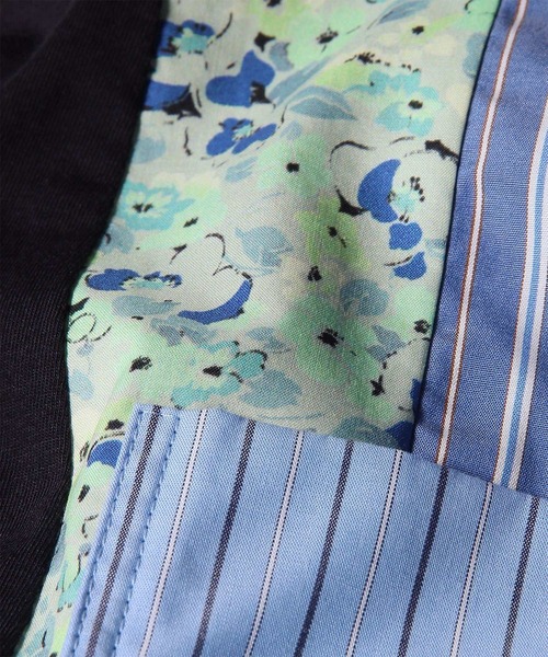 Paul Smith(ポールスミス)の「ウィメンズ "Floral Patchwork" ミックスアップ 半袖Tシャツ / 265126 J287(Tシャツ/カットソー・レディース・ネイビー/ホワイト・MEDIUM)」の5枚目の写真