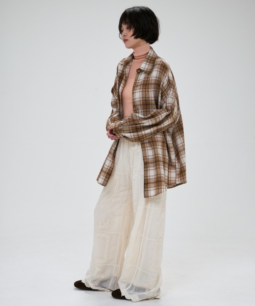 full/fill.(フルフィル)の「over check shirt / オーバーチェックシャツ(シャツ/ブラウス・レディース・アイボリー・FREE)」の9枚目の写真