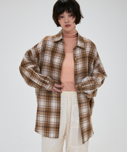 full/fill.(フルフィル)の「over check shirt / オーバーチェックシャツ(シャツ/ブラウス・レディース・アイボリー・FREE)」の2枚目の写真