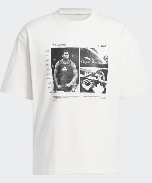 adidas（アディダス）の「アンソニー・エドワーズ 半袖Tシャツ / アディダス adidas（Tシャツ/カットソー・メンズ・ホワイト・XX-LARGE/3XL/LARGE/MEDIUM/SMALL/X-LARGE/X-SMALL）」の4枚目の写真