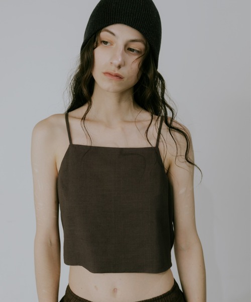 lit（リット）の「Linen Cropped Camisole（キャミソール・レディース・ブラック/モカ/ベージュ・FREE）」の3枚目の写真