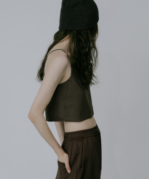 lit（リット）の「Linen Cropped Camisole（キャミソール・レディース・ブラック/モカ/ベージュ・FREE）」の6枚目の写真