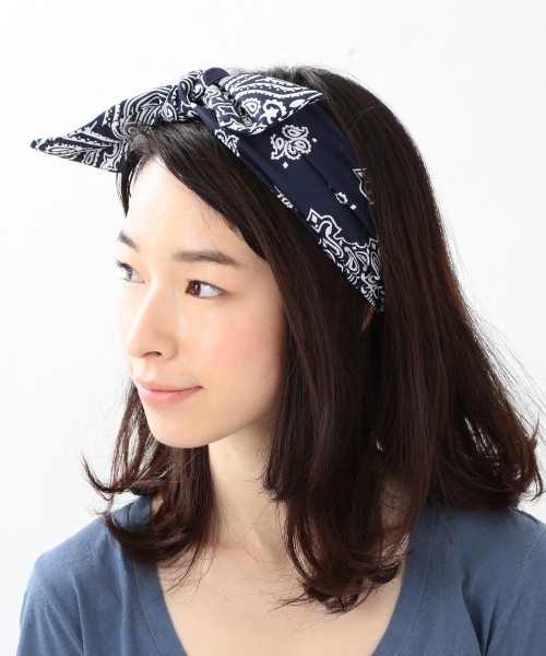 Ctrl freak （コントロール フリーク）の「Ctrl freak / バンダナ ヘアバンド（ヘアバンド・レディース・ホワイト/ネイビー・ONE SIZE）」の3枚目の写真