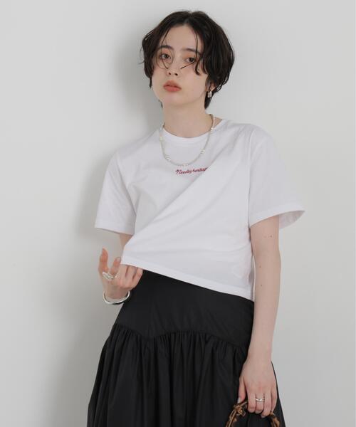 NEEDBY heritage(ニードバイヘリテージ)の「NEEDBY heritage/別注 CROPPED TEE(Tシャツ/カットソー・レディース・ホワイト/ダークブラウン・FREE)」の6枚目の写真