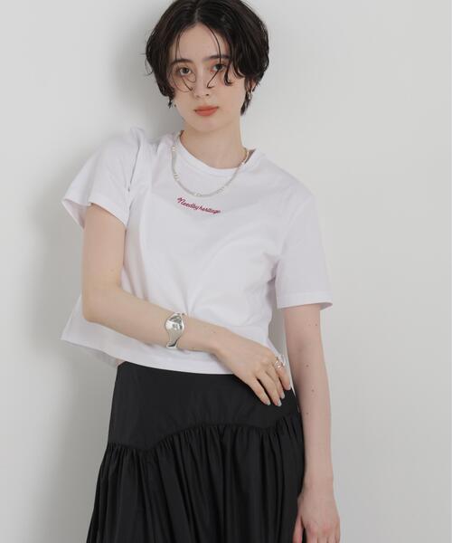 NEEDBY heritage(ニードバイヘリテージ)の「NEEDBY heritage/別注 CROPPED TEE(Tシャツ/カットソー・レディース・ホワイト/ダークブラウン・FREE)」の7枚目の写真