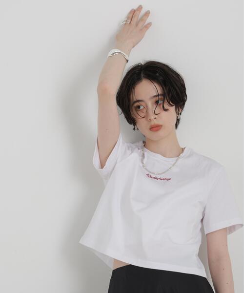 NEEDBY heritage(ニードバイヘリテージ)の「NEEDBY heritage/別注 CROPPED TEE(Tシャツ/カットソー・レディース・ホワイト/ダークブラウン・FREE)」の8枚目の写真