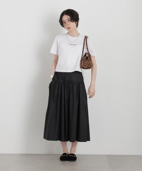 NEEDBY heritage(ニードバイヘリテージ)の「NEEDBY heritage/別注 CROPPED TEE(Tシャツ/カットソー・レディース・ホワイト/ダークブラウン・FREE)」の13枚目の写真