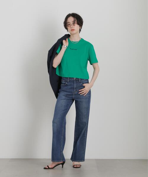 NEEDBY heritage(ニードバイヘリテージ)の「NEEDBY heritage/別注 CROPPED TEE(Tシャツ/カットソー・レディース・ホワイト/ダークブラウン・FREE)」の3枚目の写真