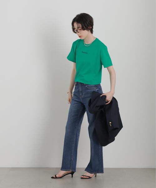 NEEDBY heritage(ニードバイヘリテージ)の「NEEDBY heritage/別注 CROPPED TEE(Tシャツ/カットソー・レディース・ホワイト/ダークブラウン・FREE)」の4枚目の写真