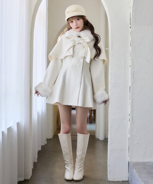 one after another NICE CLAUP（ワンアフターアナザーナイスクラップ）の「【Premium order】マルチwayファー襟ケープコート（その他アウター・レディース・ブラック/ベージュ/アイボリー/ブラウン系その他・SMALL/MEDIUM）」の21枚目の写真
