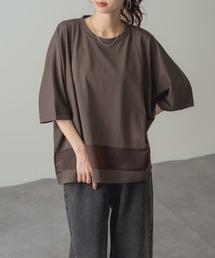 【ANNA LUNA】 1枚で映える! 裾シアー 切り替え ワイド Tシャツ