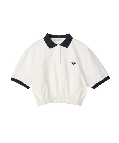ELCHELE(エルチェレ)の「CROPPED POLO TEE(Tシャツ/カットソー・レディース・ホワイト/グレー/ブラック・FREE)」の13枚目の写真