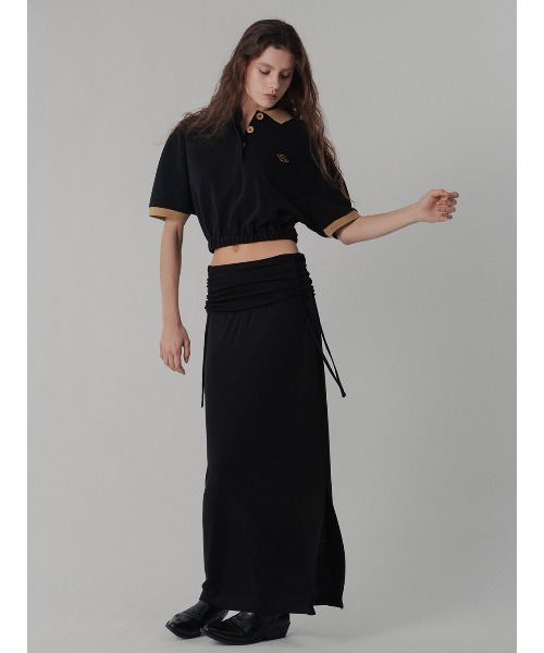 ELCHELE(エルチェレ)の「CROPPED POLO TEE(Tシャツ/カットソー・レディース・ホワイト/グレー/ブラック・FREE)」の12枚目の写真