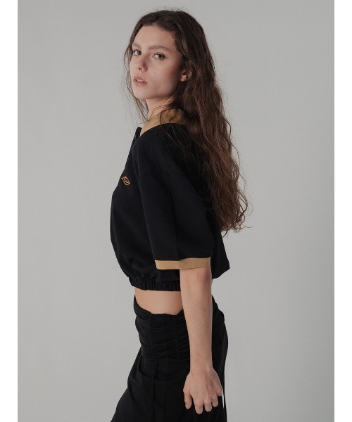 ELCHELE(エルチェレ)の「CROPPED POLO TEE(Tシャツ/カットソー・レディース・ホワイト/グレー/ブラック・FREE)」の10枚目の写真