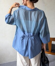 シアー切替シャツ