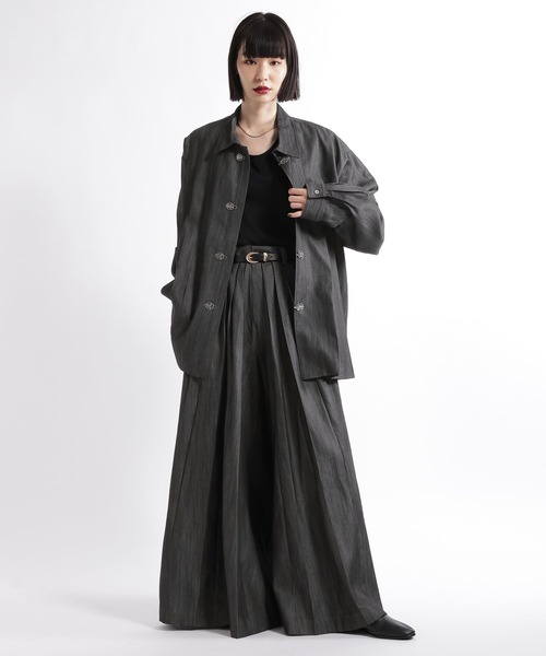 HARE(ハレ)の「【SET UP対応】プレミアムファブリックYOSEワイドパンツ(HARE)(その他パンツ・メンズ・グレー系その他3・SMALL/MEDIUM)」の2枚目の写真
