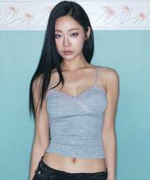 Flora Lace Sleeveless Top (Melange Grey)