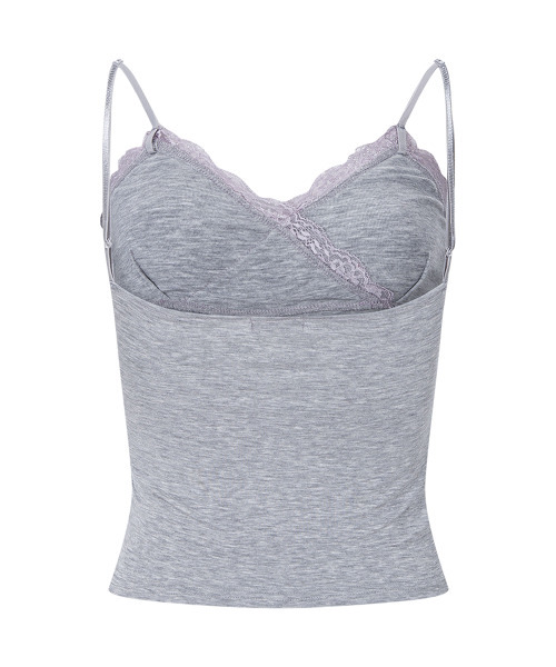 PLEASENOFOLLOW(プリーズノーフォロー)の「Flora Lace Sleeveless Top (Melange Grey)(Tシャツ/カットソー・レディース・その他・FREE)」の3枚目の写真