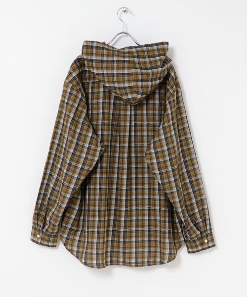 URBAN RESEARCH Sonny Label(アーバンリサーチサニーレーベル)の「チェックフーデッドシャツ(シャツ/ブラウス・メンズ・グリーン系その他/ブラウン系その他・MEDIUM/LARGE)」の4枚目の写真