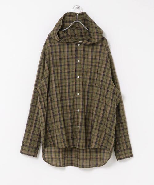 URBAN RESEARCH Sonny Label(アーバンリサーチサニーレーベル)の「チェックフーデッドシャツ(シャツ/ブラウス・メンズ・グリーン系その他/ブラウン系その他・MEDIUM/LARGE)」の7枚目の写真