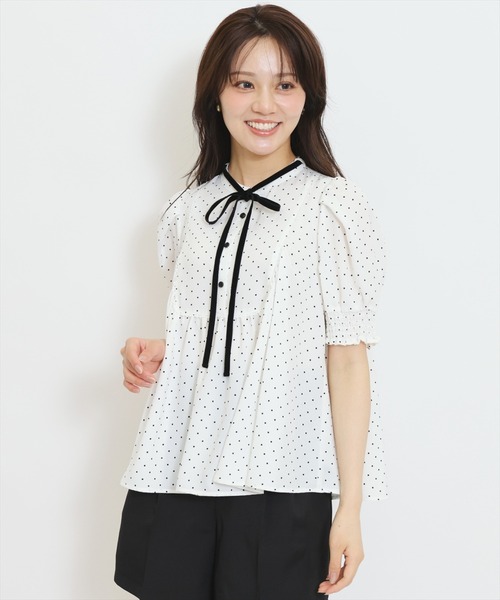 WILLSELECTION(ウィルセレクション)の「リボンタイギャザーAラインブラウス(シャツ/ブラウス・レディース・ホワイト系その他/オフホワイト/ダークブラウン・FREE)」の20枚目の写真