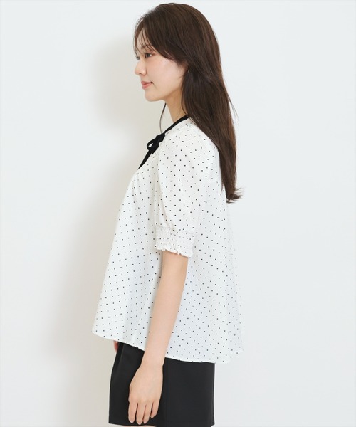 WILLSELECTION(ウィルセレクション)の「リボンタイギャザーAラインブラウス(シャツ/ブラウス・レディース・ホワイト系その他/オフホワイト/ダークブラウン・FREE)」の21枚目の写真