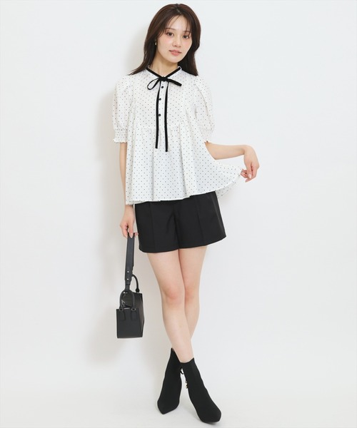WILLSELECTION(ウィルセレクション)の「リボンタイギャザーAラインブラウス(シャツ/ブラウス・レディース・ホワイト系その他/オフホワイト/ダークブラウン・FREE)」の15枚目の写真