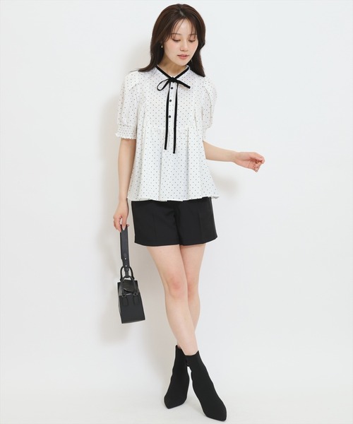 WILLSELECTION(ウィルセレクション)の「リボンタイギャザーAラインブラウス(シャツ/ブラウス・レディース・ホワイト系その他/オフホワイト/ダークブラウン・FREE)」の18枚目の写真