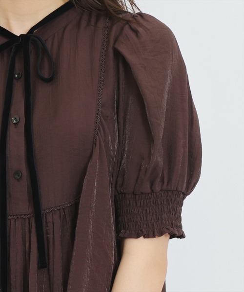WILLSELECTION(ウィルセレクション)の「リボンタイギャザーAラインブラウス(シャツ/ブラウス・レディース・ホワイト系その他/オフホワイト/ダークブラウン・FREE)」の11枚目の写真