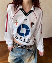 ampm（エーエムピーエム）の「ロゴデザイン サッカーゲームシャツ 長袖 ユニフォームトップス ユニセックス スポーツMIX（Tシャツ/カットソー）」