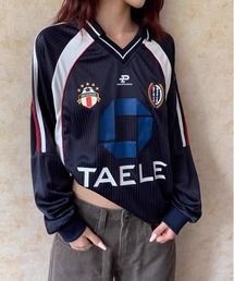 ampm（エーエムピーエム）の「ロゴデザイン サッカーゲームシャツ 長袖 ユニフォームトップス ユニセックス スポーツMIX（Tシャツ/カットソー）」