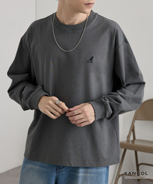 KANGOL/カンゴール 別注 ワンポイントロゴ刺繍 ルーズシルエット ショート丈ロンT