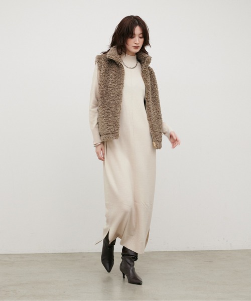 LARUTA(ラルータ)の「【LARUTA】ボアベスト×ニットワンピースセット(ワンピース・レディース・ブラック/モカ/ブラウン・LARGE/MEDIUM)」の14枚目の写真