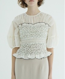 COLOR STITCHED SHIRRING TOPS 11122-4263
