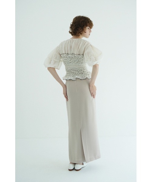 CLANE(クラネ)の「COLOR STITCHED SHIRRING TOPS 11122-4263(Tシャツ/カットソー・レディース・ブラック/オフホワイト・1/2)」の17枚目の写真
