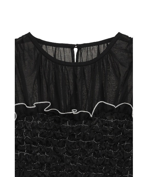 CLANE(クラネ)の「COLOR STITCHED SHIRRING TOPS 11122-4263(Tシャツ/カットソー・レディース・ブラック/オフホワイト・1/2)」の20枚目の写真
