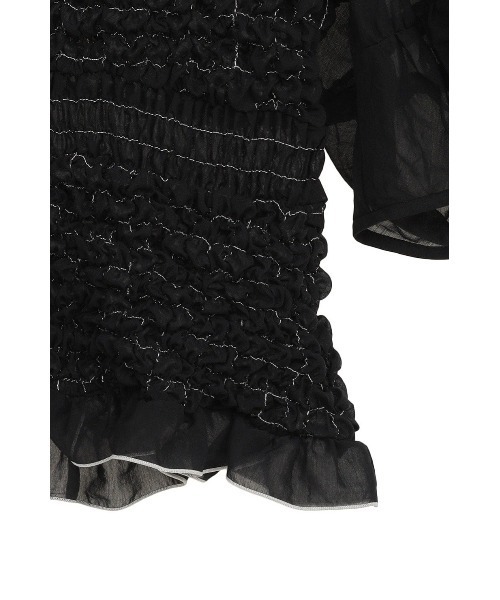CLANE(クラネ)の「COLOR STITCHED SHIRRING TOPS 11122-4263(Tシャツ/カットソー・レディース・ブラック/オフホワイト・1/2)」の22枚目の写真