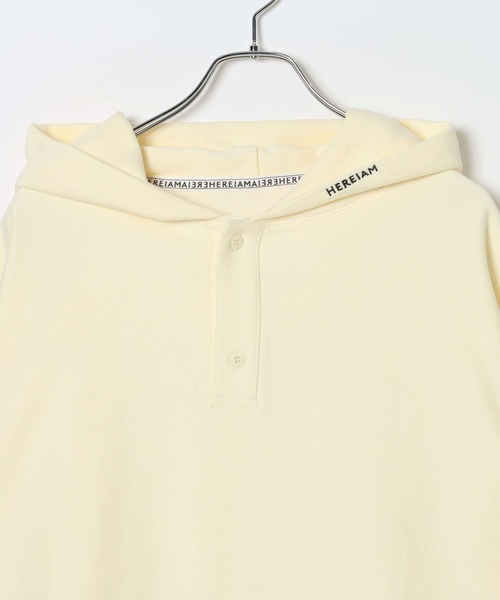 HEREIAM（ヘレイアム）の「【HEREIAM MEN】クリアスウェットポロフーディー（パーカー・メンズ・シアン/アイボリー/ブラック・LARGE/MEDIUM）」の8枚目の写真