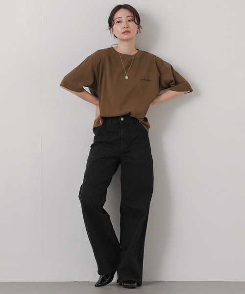 Gready Brilliant（グレディブリリアン）の「刺繍ロゴピグメントカットソー（Tシャツ/カットソー・レディース・オフホワイト/ブラウン・38）」の8枚目の写真