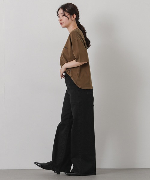 Gready Brilliant（グレディブリリアン）の「刺繍ロゴピグメントカットソー（Tシャツ/カットソー・レディース・オフホワイト/ブラウン・38）」の6枚目の写真