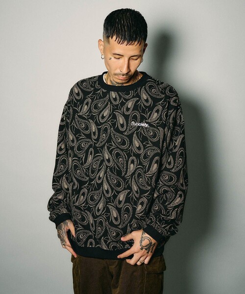 Subciety（サブサエティ）の「Paisley knit top（ニット/セーター・メンズ・ブラック・S）」の3枚目の写真