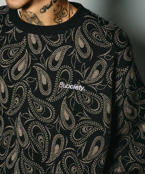 Subciety（サブサエティ）の「Paisley knit top（ニット/セーター・メンズ・ブラック・S）」の4枚目の写真