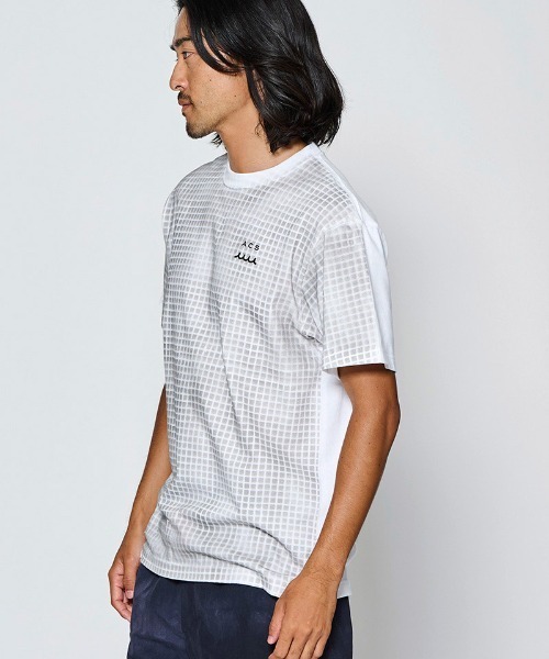 ACANTHUS(アカンサス)の「mt10685- Grid Print Tee グリッドプリントTシャツ(MA2718)(Tシャツ/カットソー・メンズ・ブラック/ホワイト/ネイビー・XL/L/M/S)」の8枚目の写真