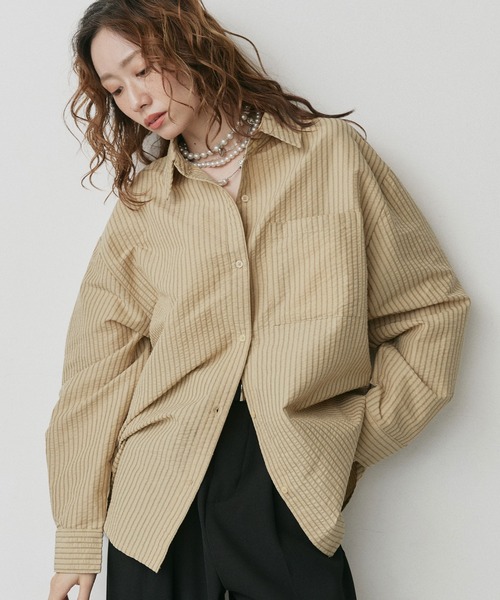 ad thie(アドティエ)の「アソート サッカー オーバーサイズ シャツ(シャツ/ブラウス・レディース・ベージュ系1/グリーン系/ベージュ系2/ブラウン系・FREE)」の17枚目の写真