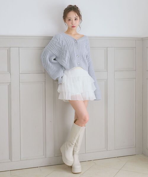 MAJESTIC LEGON(マジェスティックレゴン)の「シアーフリルティアードミニスカパン(スカート・レディース・ブラック・MEDIUM)」の17枚目の写真